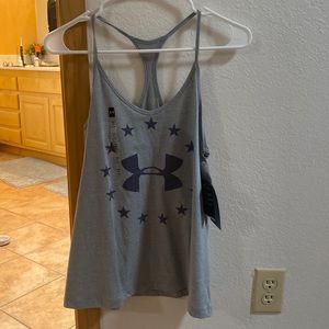 Under armour strappy racerback tank top gray small NWT